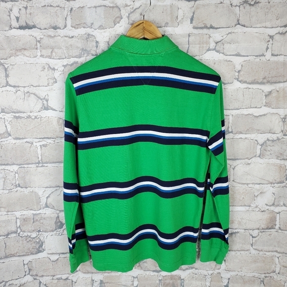 2/$25 Tommy Hilfiger Polo Shirt Green Stripe XL - Picture 9 of 12